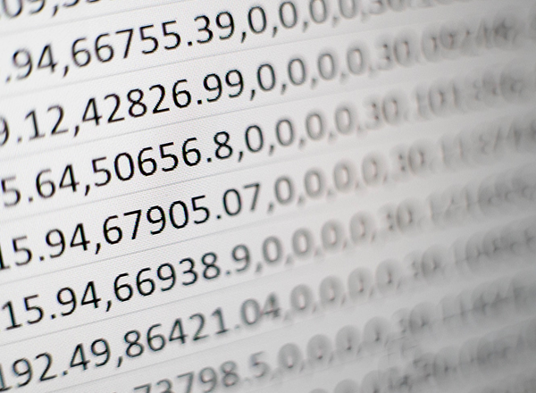 A closeup of a list of numbers